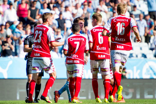 Kalmars Viktor Elm, Ismael Silva Lima och Rasmus Elm i