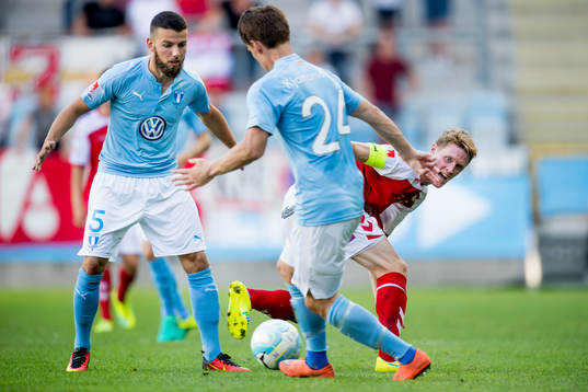Kalmars Rasmus Elm och Malmö FFs Erdal Rakip och Vidar