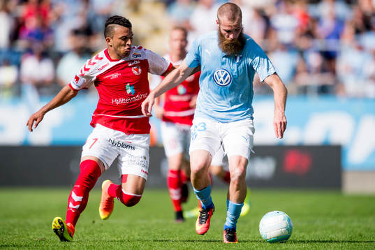 Kalmars Ismael Silva Lima och Malmö FFs Jo Inge Berget