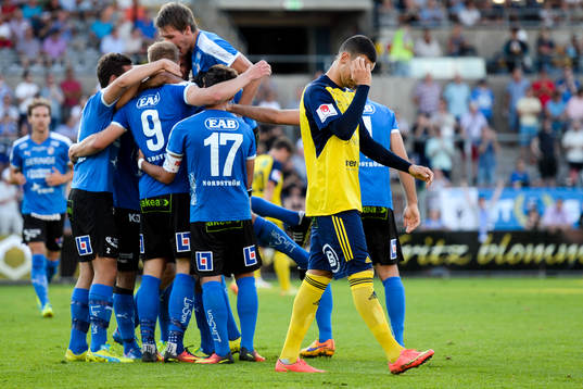 Halmstads spelare jublar