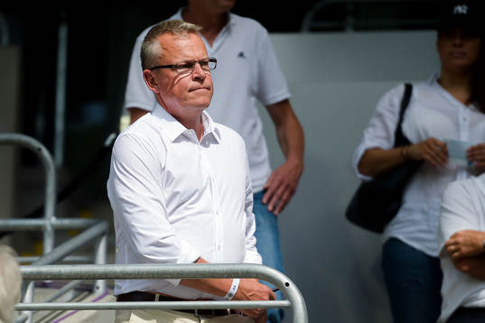Sveriges förbundskapten Janne Andersson på läktarplats