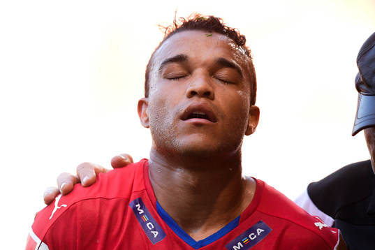 Helsingborgs Tyrell Rusike deppar