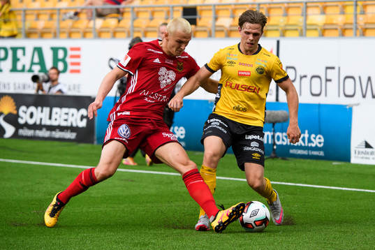 Elfsborgs Jesper Manns och Östersunds Piotr Johansson