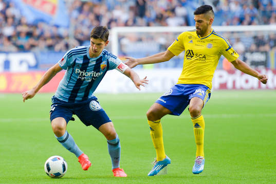 Djurgårdens Besard Sabovic och Sundsvalls Stefan Silva