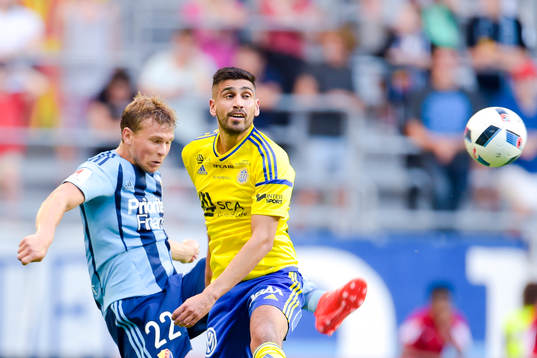 Djurgårdens Jesper Karlström och Sundsvalls Stefan Silva