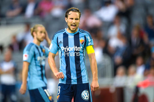 Djurgårdens Kevin Walker reagerar