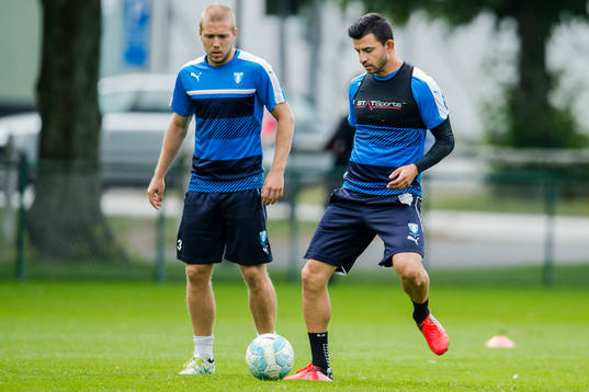 Malmö FFs Anton Tinnerholm och Behrang Safari