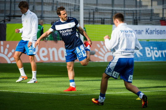 IFK Göteborgs Tobias Hysén värmer upp