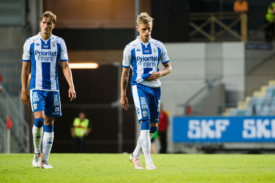 IFK Göteborgs Thomas Rogne och Sören Rieks deppar