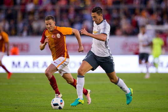 Manchester Uniteds Matteo Darmian före Galatasarays