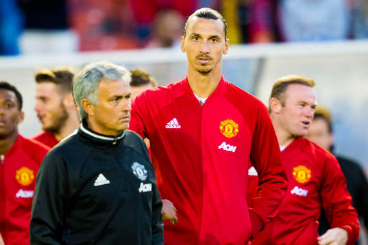 Manchester Uniteds tränare Jose Mourinho och Zlatan