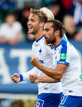 Norrköpings Christoffer Nyman och Christopher Telo jublar