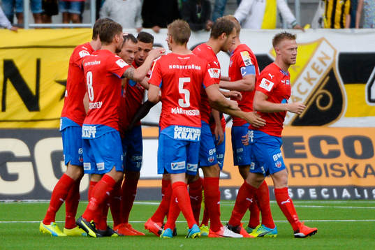 Helsingborgs spelare jublar