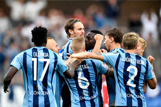 Djurgårdens Kevin Walker jublar