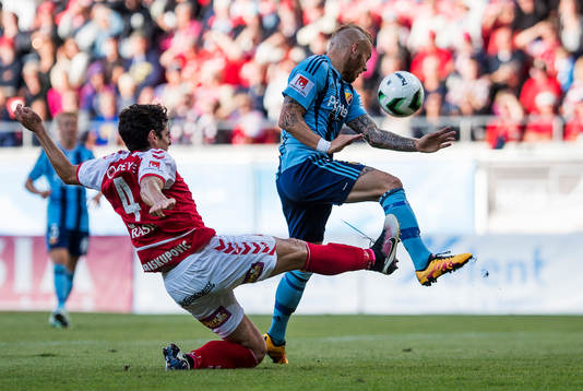 Kalmars Marko Biskupovic och Djurgårdens Magnus Eriksson