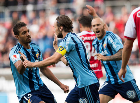Djurgårdens Kevin Walker jublar