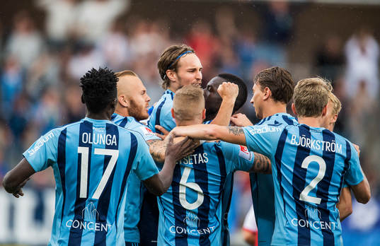 Djurgårdens Kevin Walker jublar