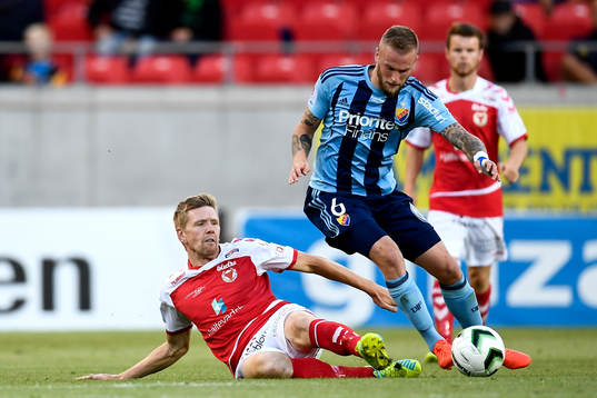Kalmars David Elm och Djurgårdens Alexander Faltsetas