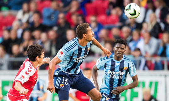 Djurgårdens Mathias Ranegie och Michael Olunga samt