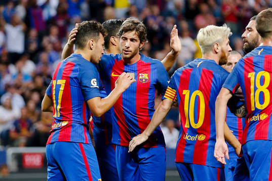 Barcelonas Munir El Haddadi jublar
