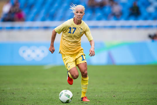 Sveriges Caroline Seger i fotbollsmatchen mellan Sverige