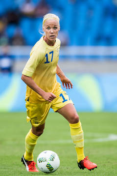 Sveriges Caroline Seger i fotbollsmatchen mellan Sverige