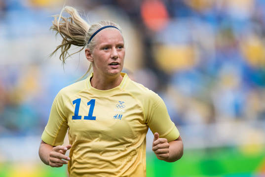 Sveriges Stina Blackstenius i fotbollsmatchen mellan