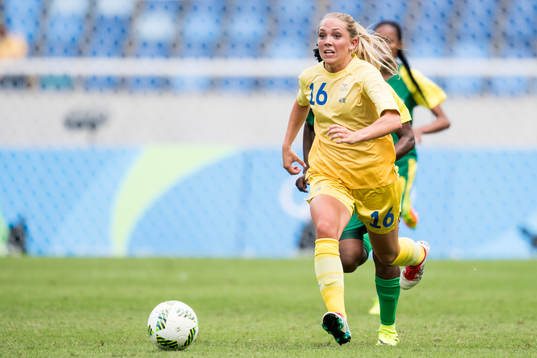 Sveriges Elin Rubensson i fotbollsmatchen mellan Sverige