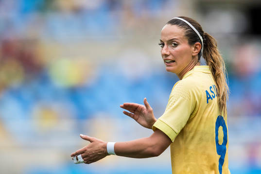 Sveriges Kosovare Asllani i fotbollsmatchen mellan Sverige
