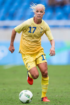 Sveriges Caroline Seger i fotbollsmatchen mellan Sverige