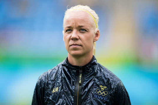 Sveriges Caroline Seger i fotbollsmatchen mellan Sverige