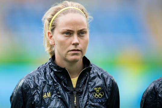 Sveriges Lisa Dahlkvist i fotbollsmatchen mellan Sverige