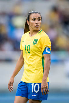 Brasiliens Marta i fotbollsmatchen mellan Brasilien och Kina