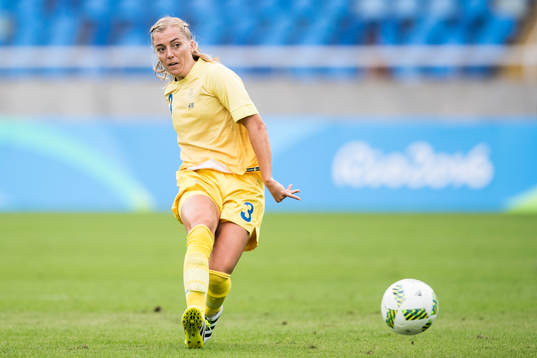 Sveriges Linda Sembrant i fotbollsmatchen mellan Sverige
