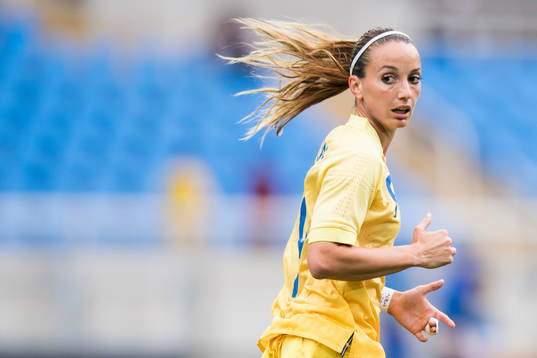 Sveriges Kosovare Asllani i fotbollsmatchen mellan Sverige