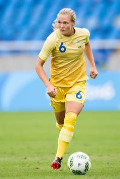 Sveriges Magdalena Ericsson i fotbollsmatchen mellan