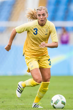 Sveriges Linda Sembrant i fotbollsmatchen mellan Sverige