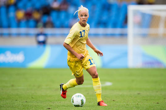 Sveriges Caroline Seger i fotbollsmatchen mellan Sverige