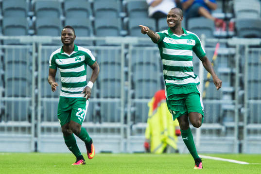 Panathinaikos Victor Ibarbo jublar med lagkamrater