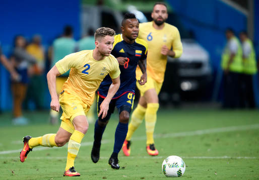 Sveriges Adam Lundqvist i fotbollsmatchen mellan Sverige