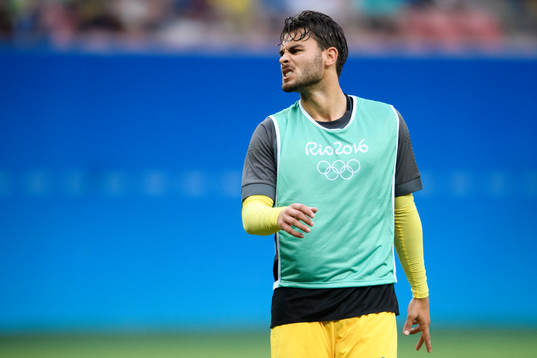 Sveriges Astrit Ajdarevic innan fotbollsmatchen mellan
