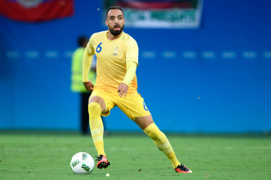 Sveriges Abdul Khalili i fotbollsmatchen mellan Sverige och