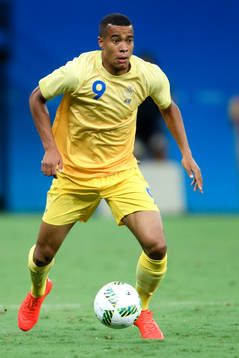 Sveriges Robin Quaison i fotbollsmatchen mellan Sverige och