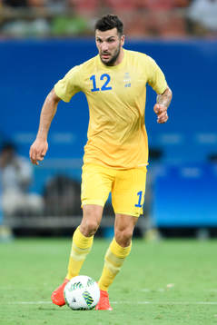 Sveriges Mikael Ishak i fotbollsmatchen mellan Sverige och