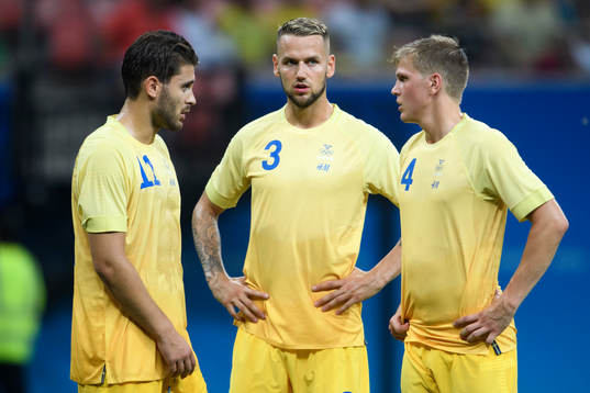 Sveriges Astrit Ajdarevic, Alexander Milosevic och Joakim