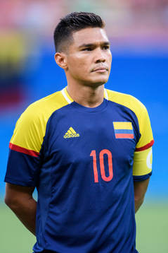 Colombias Teofilo Gutierrez vid lineup innan