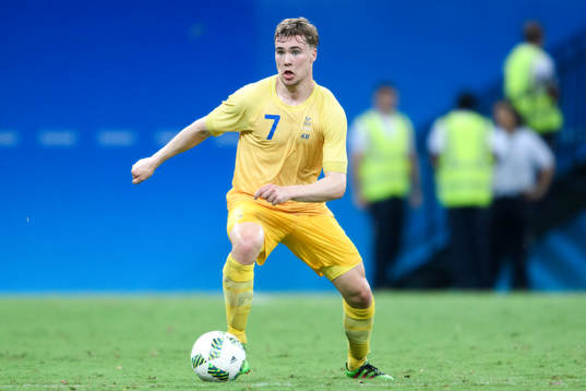 Sveriges Simon Tibbling i fotbollsmatchen mellan Sverige
