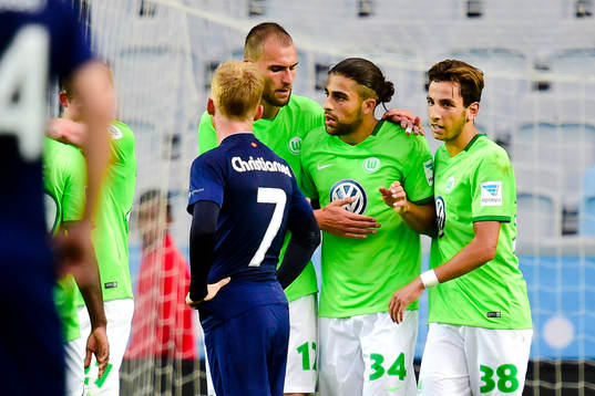 Wolfsburgs Borja Mayoral , Ricardo Rodriguez och Azzaoui