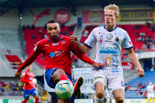 Helsingborgs Tyrell Rusike och Gefles Martin Rauschenberg