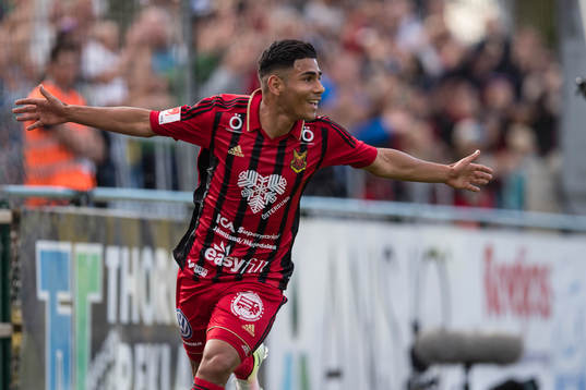 Östersunds Hosam Aiesh jublar
